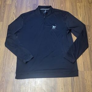 Johnnie-O Pullover Mens XL Black Performance 1/4 Zip Sweater Lightweight B78